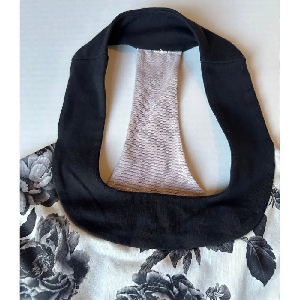 Lululemon Size Small Black White Floral Gym Unique Workout Yoga Pilate Tank Top